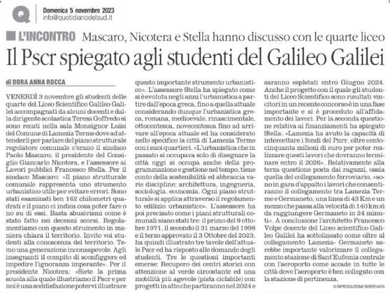 RS.05.11.2023 Il Pscr spiegato agli studenti del Galileo Galilei